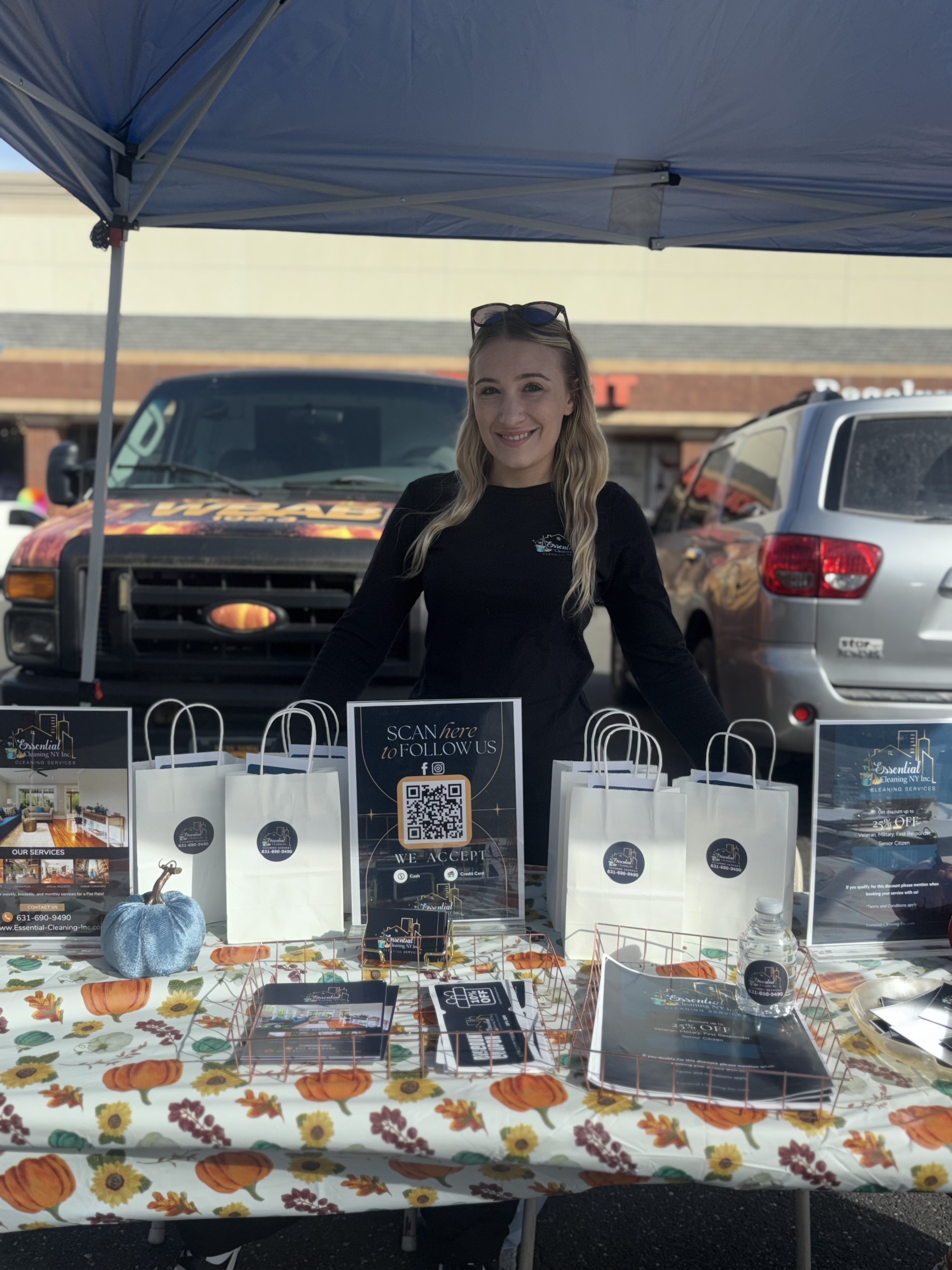 Smiling team with community members